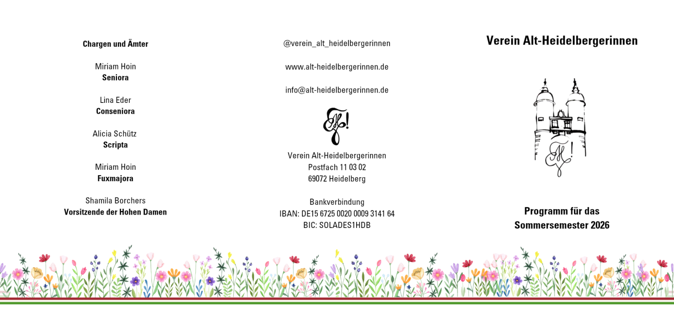 Zirkel der Damenverbindung Verein Alt-Heidelbergerinnen Semesterprogramm für das Sommersemester 2025 des Verein Alt-Heidelbergerinnen