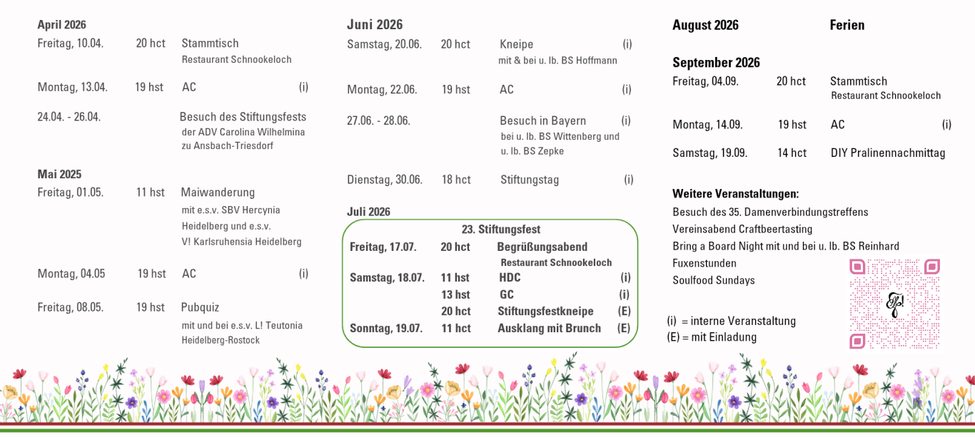 Semesterprogramm für das Sommersemester 2025 des Verein Alt-Heidelbergerinnen Semesterprogramm für das Sommersemester 2025 des Verein Alt-Heidelbergerinnen
